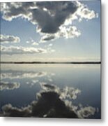 Cumulus Clouds And Reflection Metal Print