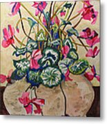 Cyclamen In Yellow Metal Print