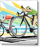 Cycling Sprint Poster Print Finish Line Metal Print