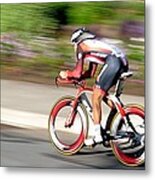 Cyclist Time Trial Metal Print