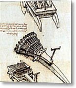 Da Vinci Multi-barrel Gun Designs 1481 Metal Print
