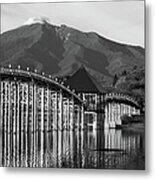 Dance Of Crane Hokusai Bridge Metal Print