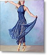 Dancer In Dark Blue Metal Print