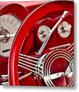 Dashboard Red Classic Car Metal Print