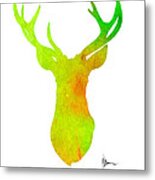 Deer Silhouette Art Print Painting Antlers Home Decor Metal Print