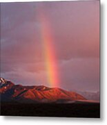 Denali Mountains Rainbow Metal Print