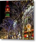 Denver's 16th Street Mall During Holidays Metal Print