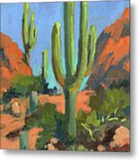 Desert Morning Saguaro Metal Print