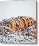 Desert Snow At Sunrise Metal Print