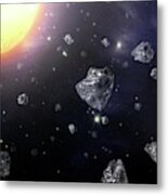 Diamond Particles In Space Metal Print
