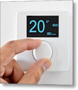 Digital Thermostat Metal Print