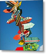 Directions Signs Metal Print
