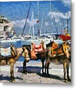 Donkeys Waiting For A Ride Metal Print