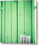 Door With Boots Metal Print