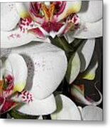 Dots And Splashes Of Pink On Orchid Metal Print