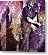 Double Bass Silhouette Metal Print