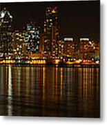 Downtown San Diego At Night From Harbor Drive Metal Print