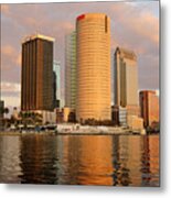 Downtown Tampa At Dusk On Hillsborough River Metal Print