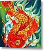 Dragon Koi Metal Print