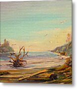 Driftwood Beach Metal Print