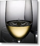 Drops Of Wine In Wine Glasses Metal Print