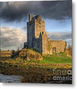 Dunguaire Castle With Dramatic Sky Kinvara Galway Ireland Metal Print