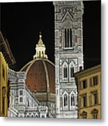 Duomo And Campanile Night View Metal Print