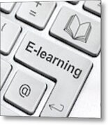 E-learning Keyboard Metal Print