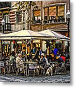 Eating Out In Barcelona Metal Print