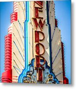 Edwards Big Newport Theatre Sign In Newport Beach Metal Print