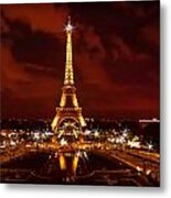 Eiffel Tower After Sunset Metal Print