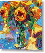 Eight Yellow Roses Oil Painting Bertram Poole Apr14 Metal Print