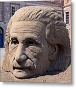 Einstein Sand Sculpture Metal Print