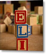 Eli - Alphabet Blocks Metal Print