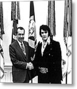 Elvis Presley And President Nixon Metal Print