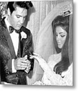 Elvis Presley Getting Married Metal Print