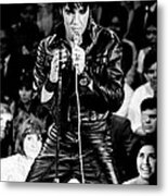 Elvis Presley In Leather Suit Metal Print