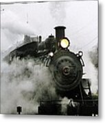 Engine Number 40 Making Steam Pulling Into New Hope Passenger Train Terminal Metal Print