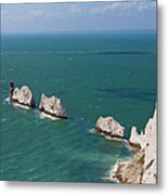 England, Isle Of Wight, View Of Chalk Metal Print