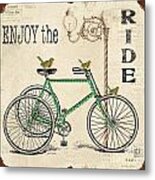 Enjoy The Ride Bicycle Art Metal Print