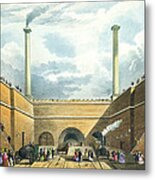 Entrance Of The Railway At Edge Hill Metal Print