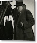 Ernst Lubitsch With A Camera Metal Print