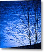 Evening Snow On An Icy Pond Metal Print