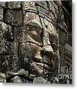 Face At Banyon Ankor Wat Cambodia Metal Print