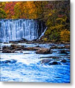 Fall Comes To Vickery Creek In Roswell Metal Print