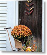 Fall Decorative Front Door Metal Print