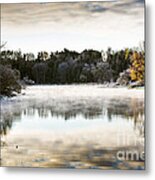 Fall Scene On The Mississippi Metal Print