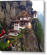 Famous Tigers Nest Monastery Of Bhutan 10 Metal Print
