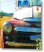 Fargo Red And White Metal Print
