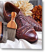 Fashionable Italian Shoes Still Life Metal Print